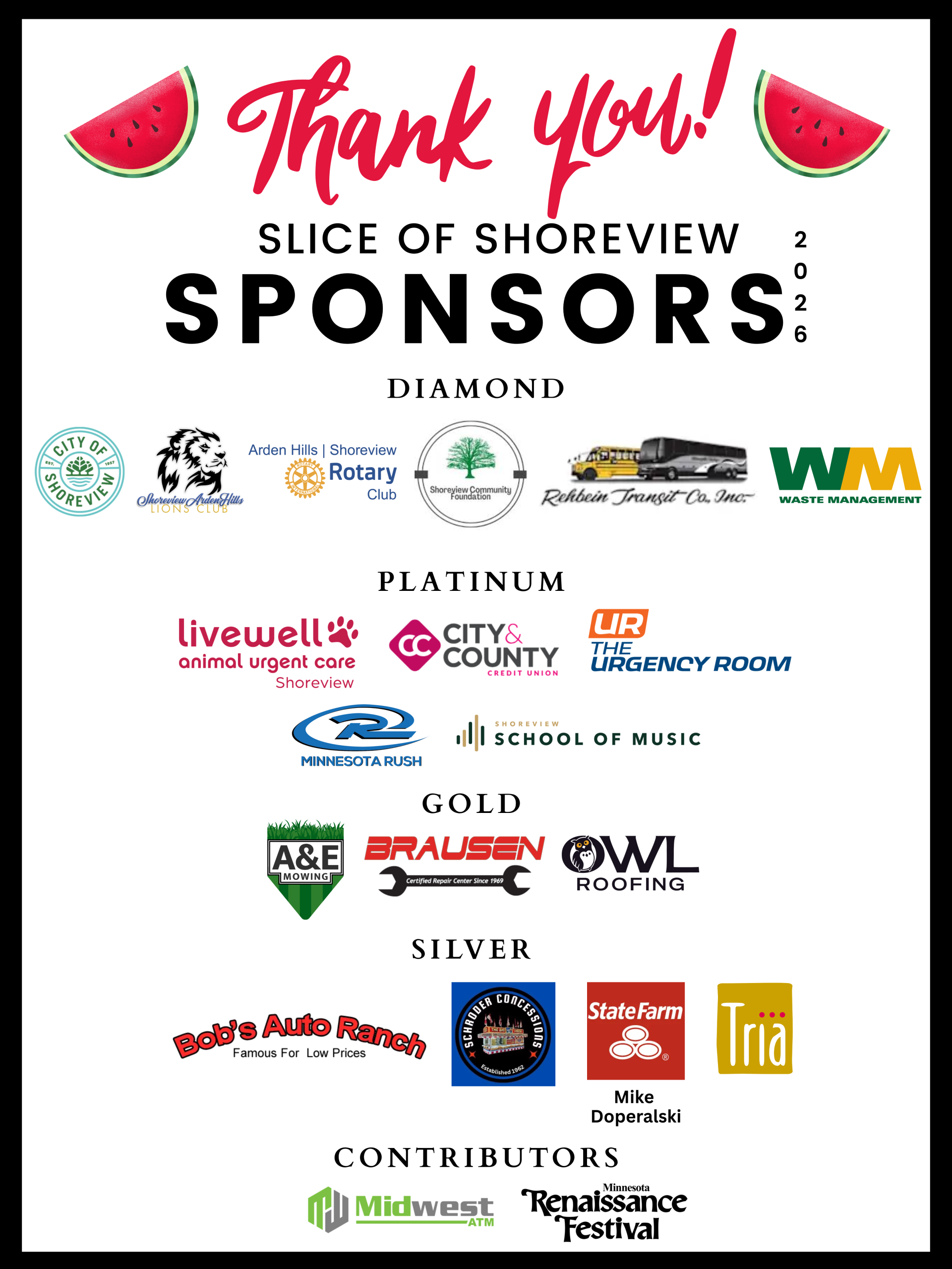 Slice of Shoreview Sponsors Graphic 2026